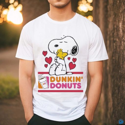 Official Snoopy And Woodstock Loves Dunkin’s Donuts Logo Shirt