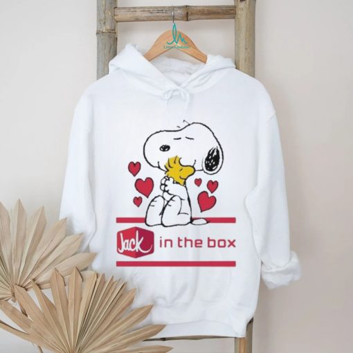 Official Snoopy And Woodstock Loves Jack In The Box Logo Shirt