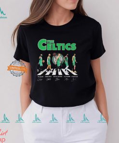 Official The Celtics Abbey Road Jrue Holiday Derrick White Kristaps Porziņģis Jaylen Brown and Jayson Tatum signatures shirt