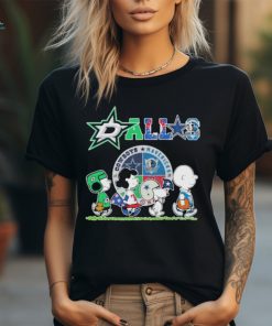 Official The Peanut Movie Characters Dallas Stars, Cowboys, Maverick And Texas Rangers 2024 Season Shirt