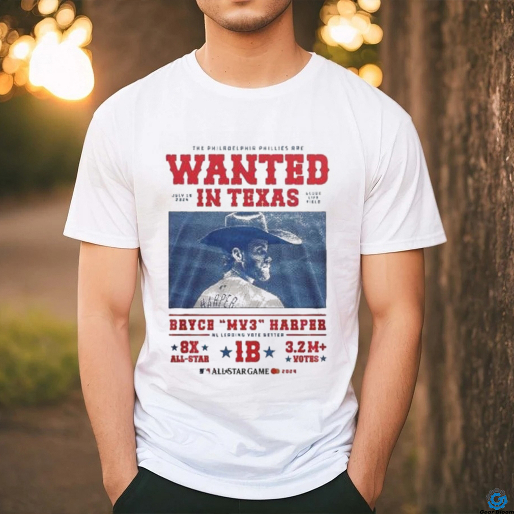 Official The Philadelphia Phillies Are Wanted In Texas July 15, 2024 Bryce Harper MVP All Star Game Shirt Official The Philadelphia Phillies Are Wanted In Texas July 15, 2024 Bryce Harper MVP All Star Game Shirt
