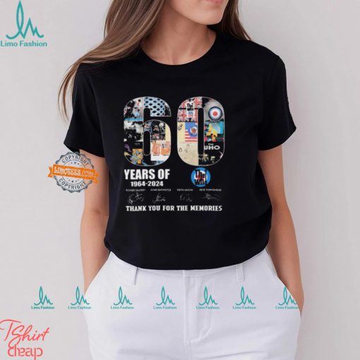 Official The Who Band 60 years of 1964 2024 thank you for the memories signatures shirt