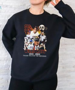 Official Willie Mays San Francisco Giants 1931 2024 signature thank you for the memories t shirt