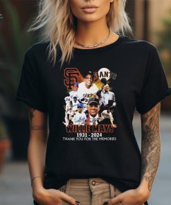 Official Willie Mays San Francisco Giants 1931 2024 signature thank you for the memories t shirt
