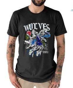 Official Wolves Skeleton All Eyes North Shirt