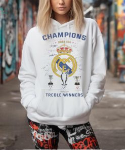 Official real Madrid Treble Winners Champions League Laliga And Copa Del Rey 2024 T Shirt