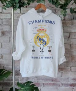 Official real Madrid Treble Winners Champions League Laliga And Copa Del Rey 2024 T Shirt