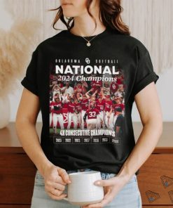 Oklahoma Softball 2024 National Champions 4x Consecutive Champions shirt