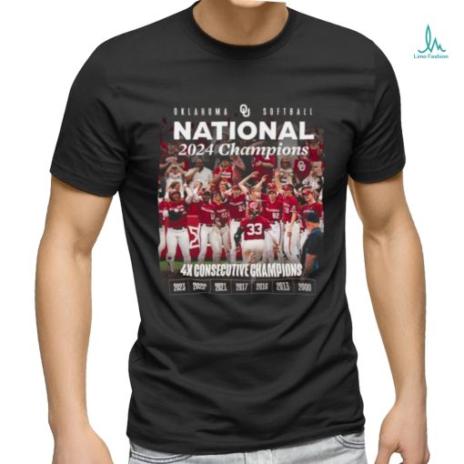 Oklahoma Softball 2024 National Champions 4x Consecutive Champions shirt