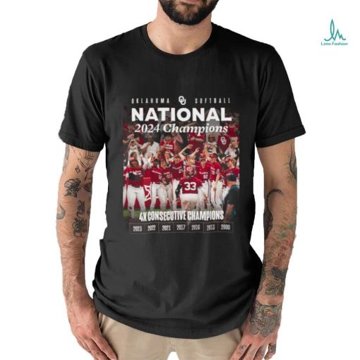 Oklahoma Softball 2024 National Champions 4x Consecutive Champions shirt