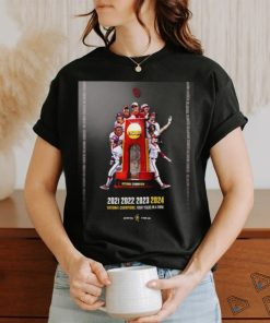 Oklahoma Sooners 2021 2022 2023 2024 National Champions Four Years in a row shirt