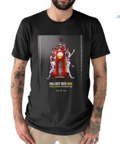 Oklahoma Sooners 2021 2022 2023 2024 National Champions Four Years in a row shirt