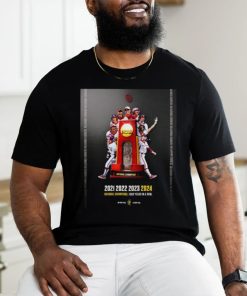 Oklahoma Sooners 2021 2022 2023 2024 National Champions Four Years in a row shirt
