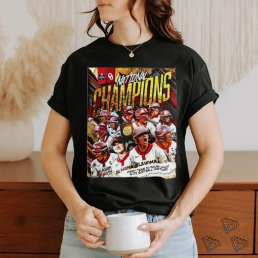 Oklahoma Sooners 2024 National Champions first team to four peat in DI Softball History shirt