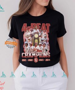 Oklahoma Sooners 4 Peat National Champions 2021 2022 2023 2024 T Shirt