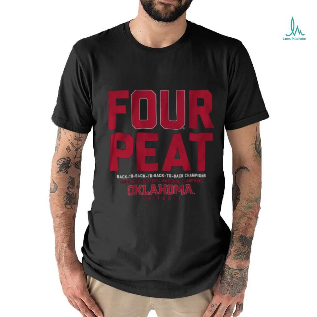 Oklahoma Sooners Four Peat NCAA Softball Women’s College World Series Champions shirt Oklahoma Sooners Four Peat NCAA Softball Women’s College World Series Champions shirt