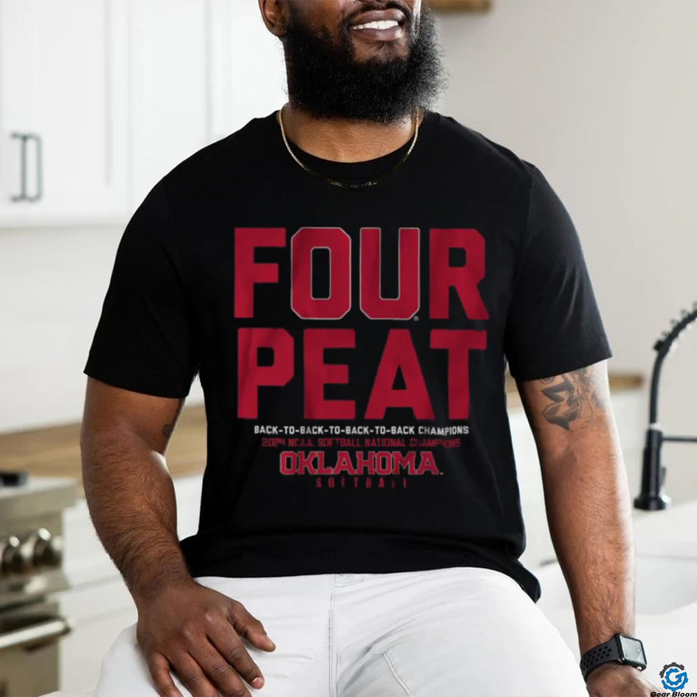 Oklahoma Sooners Four Peat NCAA Softball Women’s College World Series Champions shirt Oklahoma Sooners Four Peat NCAA Softball Women’s College World Series Champions shirt