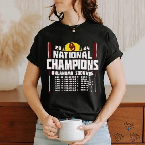 Oklahoma Sooners Women’s Softball 2024 National Champions Schedule shirt