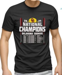 Oklahoma Sooners Women’s Softball 2024 National Champions Schedule shirt