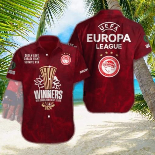 Olympiacos 2024 Winners Europa Conference League Hawaiian Shirt