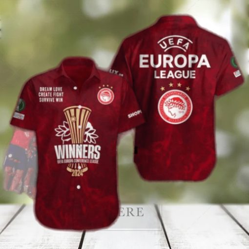 Olympiacos 2024 Winners Europa Conference League Hawaiian Shirt