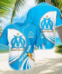 Olympique de Marseille Custom Name 3D Baseball Jersey Shirt Fans Gift Trending