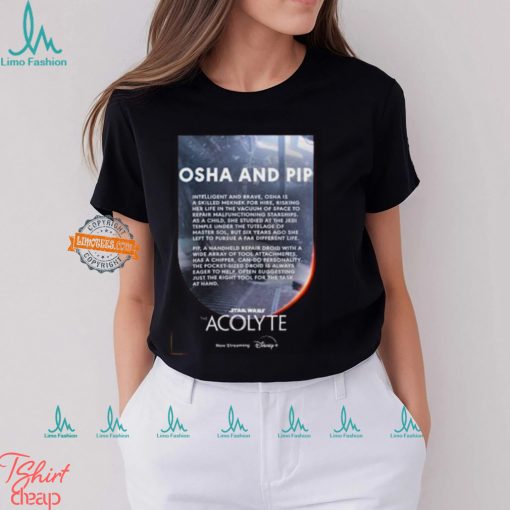 Osha And Pip Character In Star Wars The Acolyte Now Streaming On Disney Two Sides Unisex T Shirt