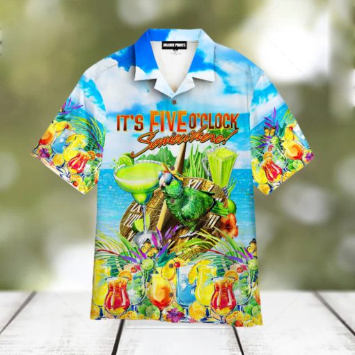 Parrot Its 5 Oclock Somewhere Aloha Hawaiian Shirts For Men And Women