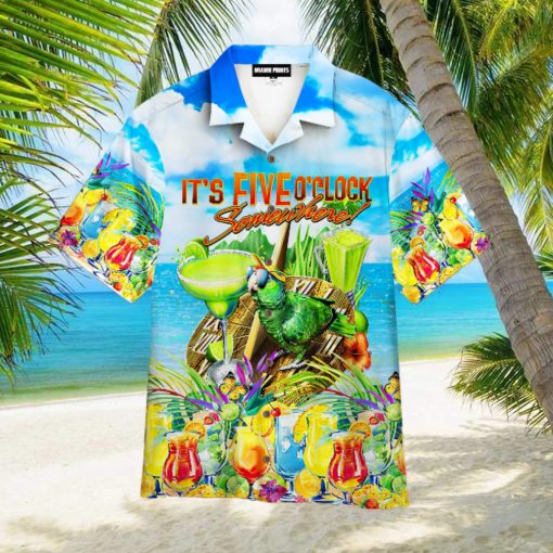 Parrot Its 5 Oclock Somewhere Aloha Hawaiian Shirts For Men And Women