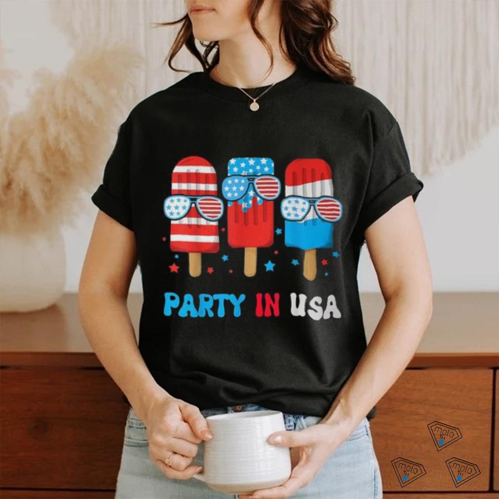 Party In Usa 4Th July Popsicle Usa Flag Boy Toddler T Shirt