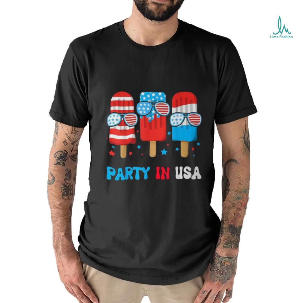 Party In Usa 4Th July Popsicle Usa Flag Boy Toddler T Shirt Party In Usa 4Th July Popsicle Usa Flag Boy Toddler T Shirt