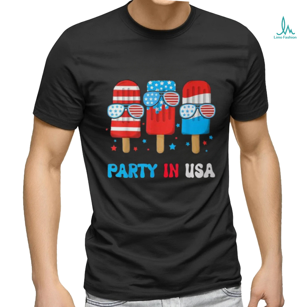 Party In Usa 4Th July Popsicle Usa Flag Boy Toddler T Shirt Party In Usa 4Th July Popsicle Usa Flag Boy Toddler T Shirt