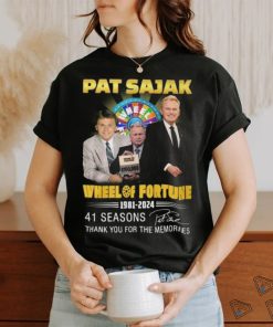 Pat Sajak Wheel Of Fortune 1981 2024 41 Seasons Thank You For The Memories T Shirt