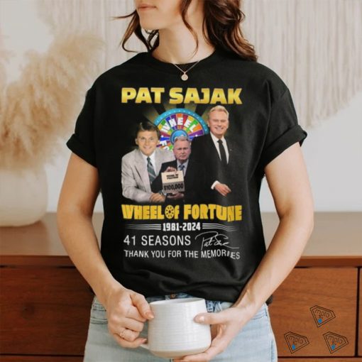 Pat Sajak Wheel Of Fortune 1981 2024 41 Seasons Thank You For The Memories T Shirt