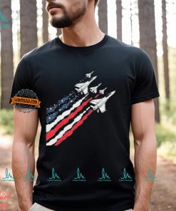 Patriotic Fighter Jet Airplane American Flag Vintage Shirt