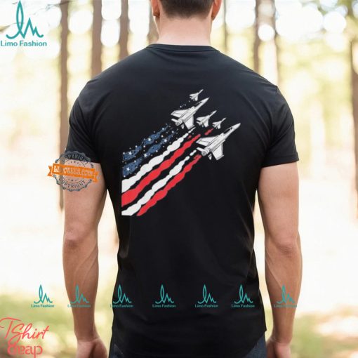 Patriotic Fighter Jet Airplane American Flag Vintage Shirt