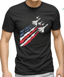Patriotic Fighter Jet Airplane American Flag Vintage T Shirt