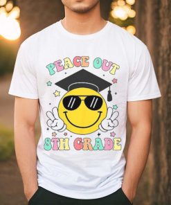 Peace Out 8th Grade Retro Smile Face Last Day Of School Shirt