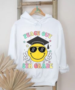 Peace Out 8th Grade Retro Smile Face Last Day Of School Shirt