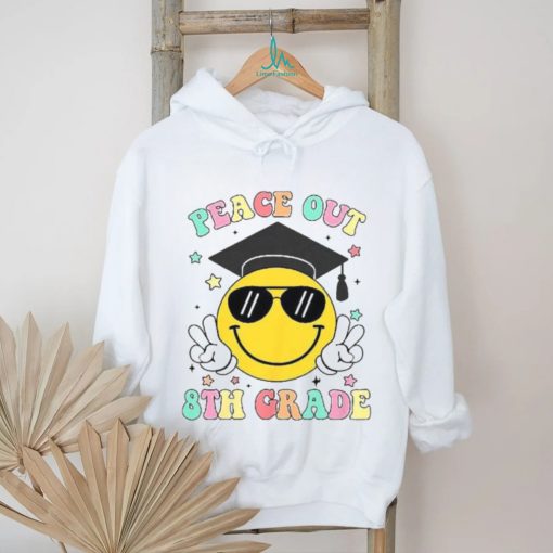 Peace Out 8th Grade Retro Smile Face Last Day Of School Shirt