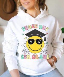 Peace Out 8th Grade Retro Smile Face Last Day Of School Shirt