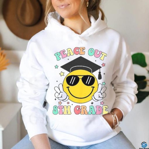 Peace Out 8th Grade Retro Smile Face Last Day Of School Shirt
