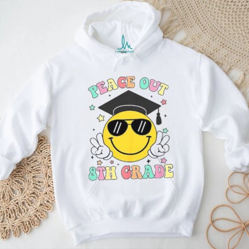 Peace Out 8th Grade Retro Smile Face Last Day Of School Shirt