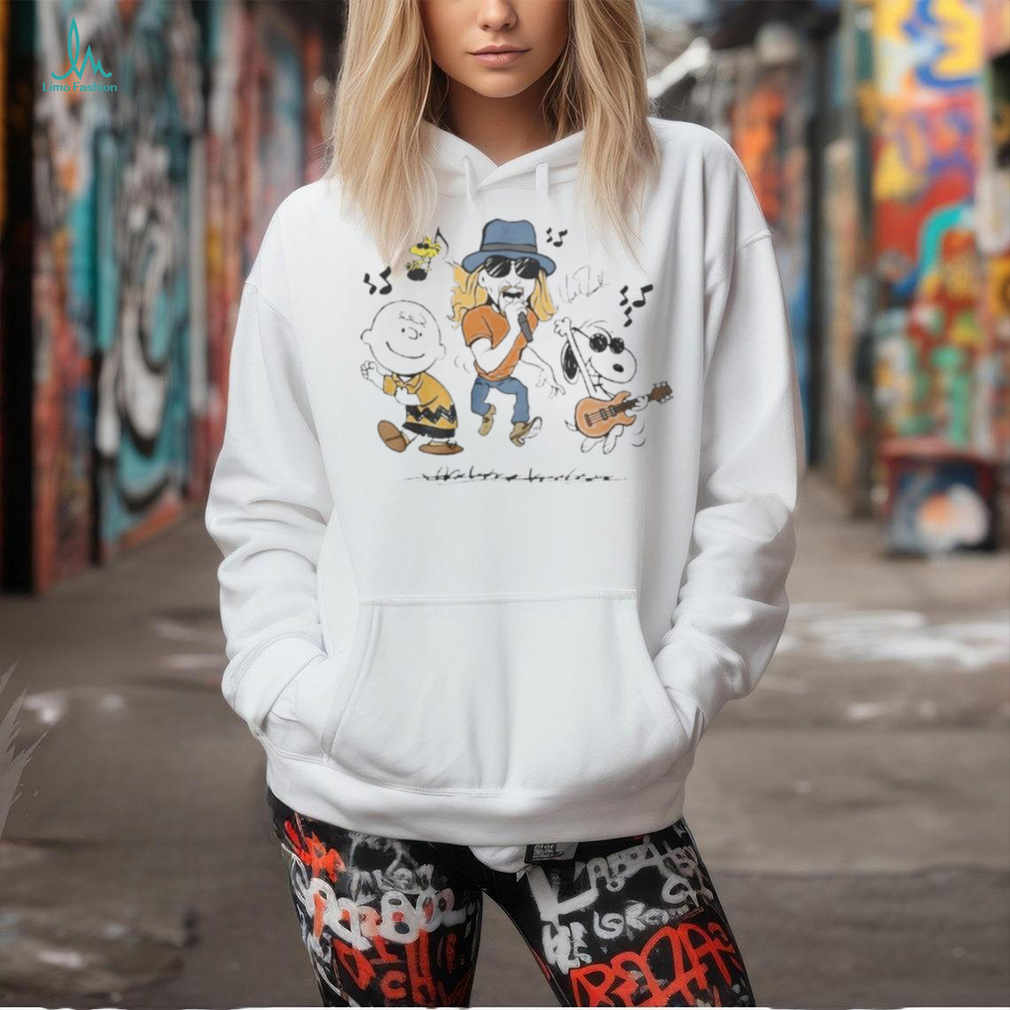Peanuts Characters Dancing X Kid Rock Shirt Peanuts Characters Dancing X Kid Rock Shirt