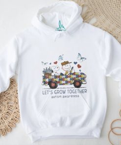 Peanuts Snoopy And Charlie Browns Lets’ Grow Together Autism Awareness Shirt