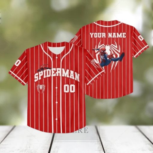 Personalize Spider Man Red Baseball Jersey Gifts For Disney Fans