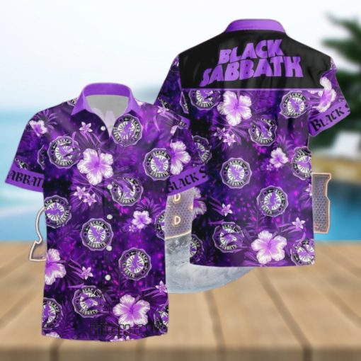 Personalized Black Sabbath Flower Button Hawaiian Shirt