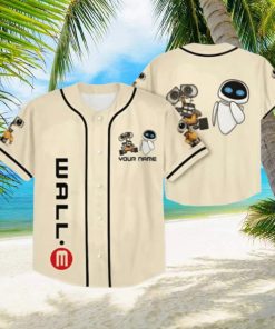 Personalized Disney WALL E And EVE Baseball Jersey