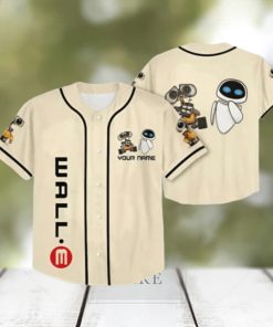 Personalized Disney WALL E And EVE Baseball Jersey