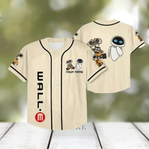 Personalized Disney WALL E And EVE Baseball Jersey